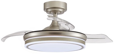 Griestu ventilators ar lampu CristalRecord Moss CCT, 72 W, 1 gab.