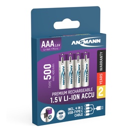 Аккумуляторные батарейки Ansmann, AAA, 400 мАч, 4 шт.