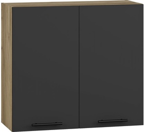 Верхний кухонный шкаф Vento G-80/72, антрацитовый/дубовый, 30 см x 80 см x 72 см