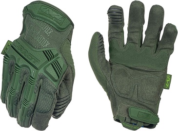 Darba cimdi pirkstaiņi Mechanix Wear M-Pact®, pieaugušajiem, ādas imitācija, zaļa, XXL