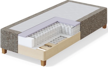 Кровать Sleepwell Black Continental Bolshoi, 90 x 200 cm, светло-серый, с матрасом, с решеткой
