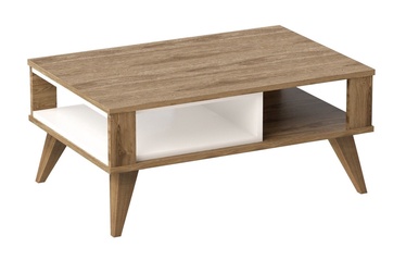 Kafijas galdiņš Kalune Design Ionis, brūna/balta, 900 mm x 600 mm x 400 mm