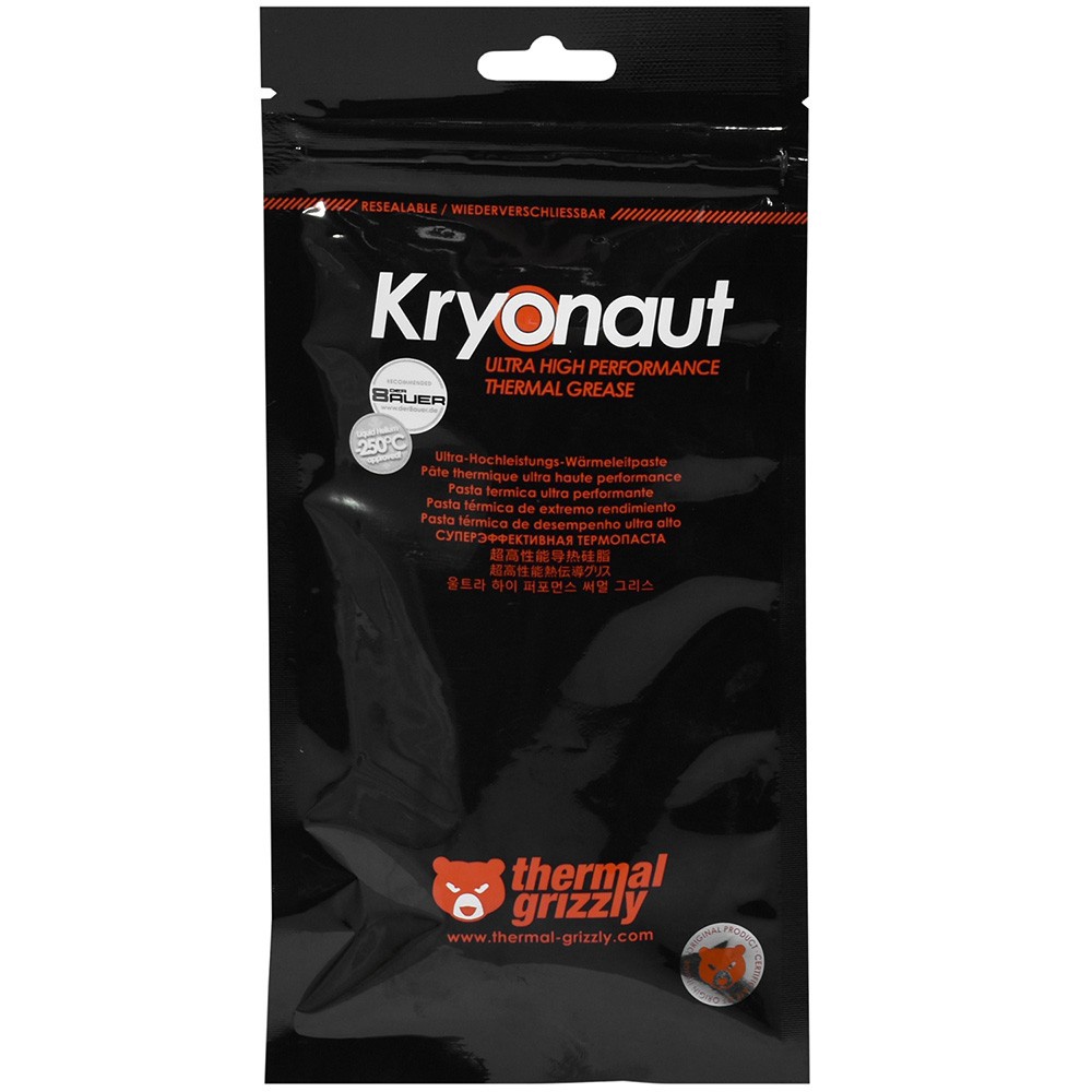 Termiskā pasta Thermal Grizzly Kryonaut, 5.55 g, melna 
