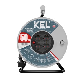 Удлинитель на катушке Kel, 3 x 1,5 mm², 50 м, IP20, 4 розетки