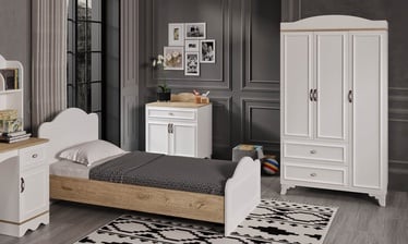 Guļamistabas mēbeļu komplekts Kalune Design Alessa, bērnistabu, balta/ozola