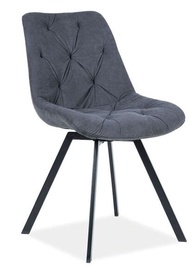Valgomojo kėdė Valente Velvet, pilka, 43 cm x 50 cm x 84 cm
