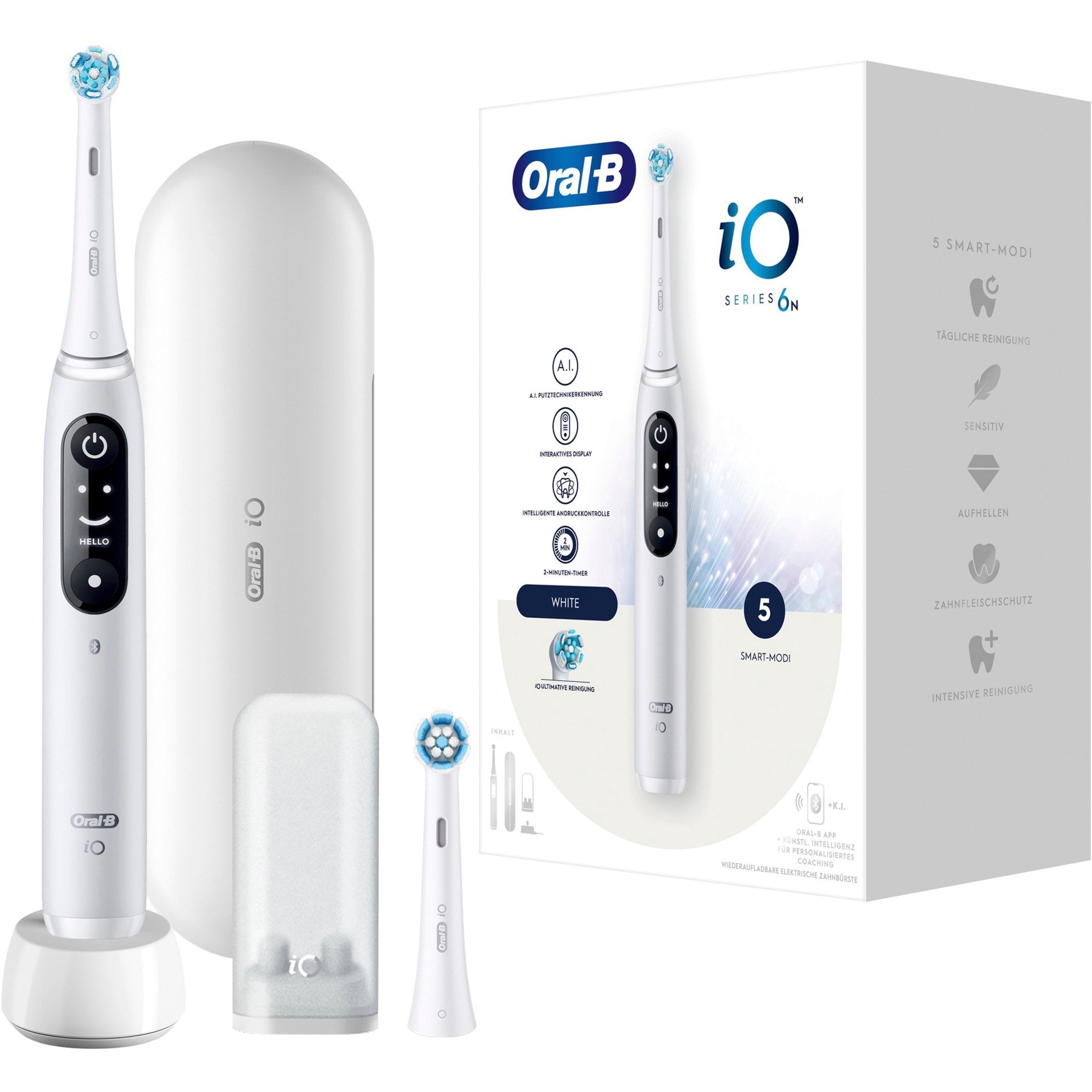 Elektrinis Dantų šepetėlis Braun Oral-B IO Series 6, Baltas - 1a.lt