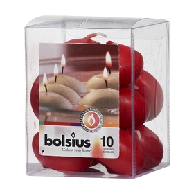 Svece formas Bolsius Floating Candles, 4.5 h, 10 gab.