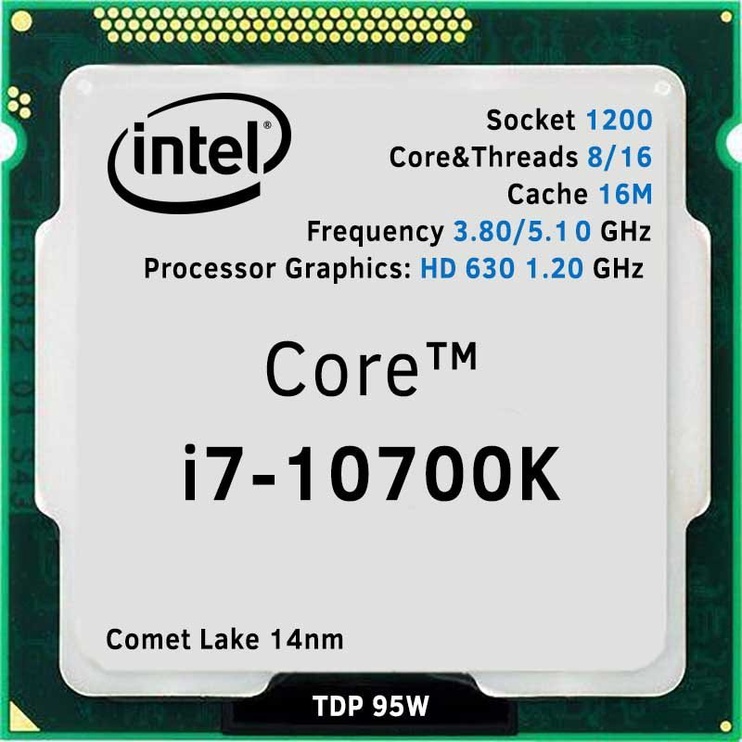 Процессор Intel Intel® Core™ i7-10700K, 3.8ГГц, LGA 1200, 16МБ