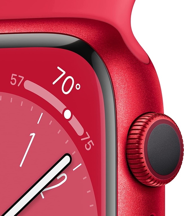 Nutikell Apple Watch Series 8 GPS 41mm RED Aluminium Case with RED Sport Band - Regular, punane