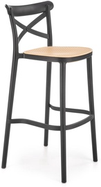 Барный стул H111, матовый, коричневый/черный, 47 см x 47 см x 103 см
