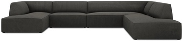 Kampinė sofa Micadoni Home Ruby Panoramic 7 Seats, tamsiai pilka, dešininė, 366 x 273 cm x 69 cm