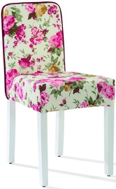 Стул для столовой Kalune Design Summer Flora 813CLK2702, белый/розовый, 50 см x 43 см x 87 см