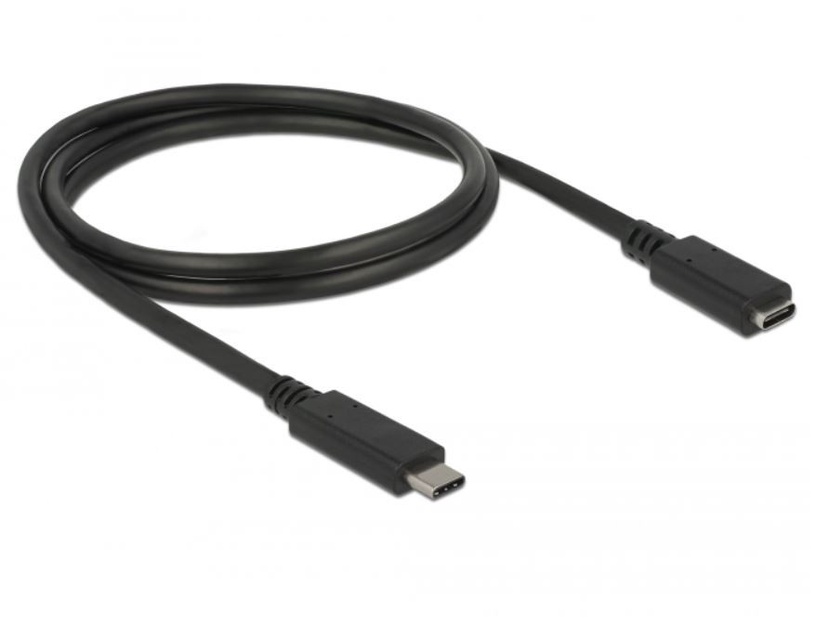 Адаптер Delock USB Type C Male to Female USB-C 3.1 male, USB-C, 1 м, черный