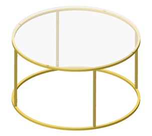 Kafijas galdiņš Kalune Design Berlin, zelta, 80 cm x 80 cm x 45 cm
