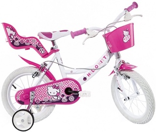Детский велосипед Dino Bikes Hello Kitty, белый/розовый, 11" (27 cm), 16″