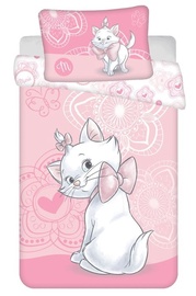 Voodipesukomplekt lastele Jerry Fabrics Marie Cat 02, valge/roosa, 100 x 135 cm