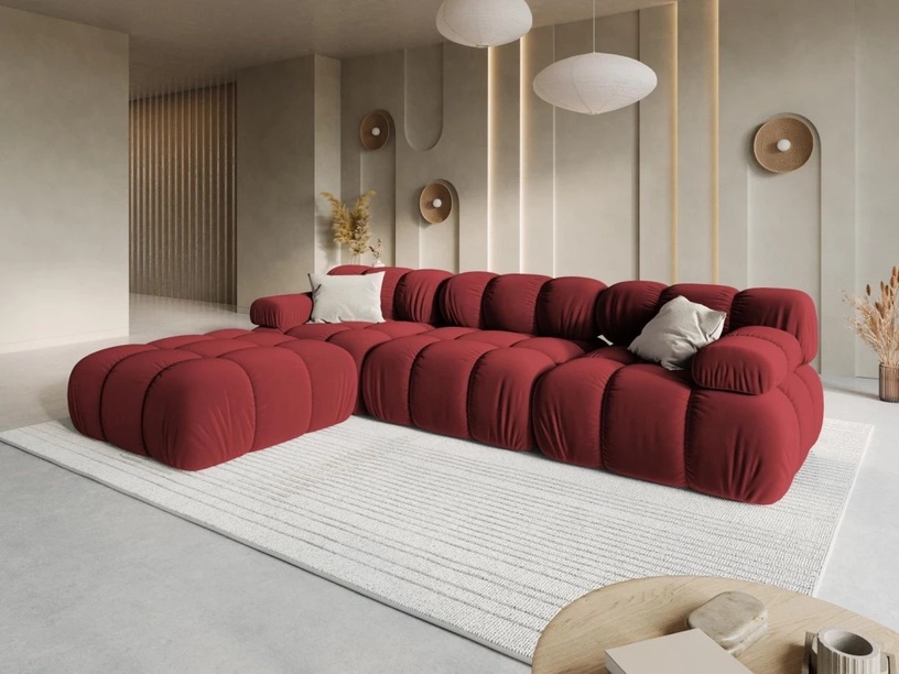 Mooduldiivan Micadoni Home Bellis, tumepunane, 282 x 188 cm x 63 cm