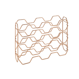 Pudeļu statīvs Metaltex Hexagon Copper, 43 cm x 12 cm x 34 cm, varš, zelta