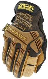 Darba cimdi pirkstaiņi Mechanix Wear Leather M-Pact LMP-75-009, dabīgā āda/termoplastiska gumija (tpr), brūna/melna, M, 2 gab.