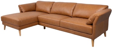 Trivietė kampinė sofa Home4you Collins, ruda, kairinė, 295 x 159 cm x 83 cm