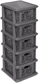 Korvide komplekt, esemete hoidmiseks Branq Bamboo 1765, antratsiit, 29.5 x 25.5 x 80 cm