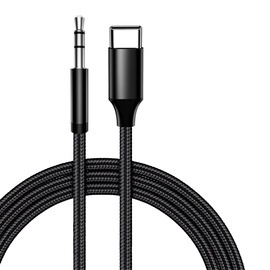 Tinklo kabelis iLike AX2 USB-C, 3.5 mm, 1 m, juoda