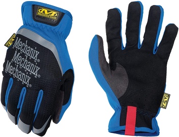 Darba cimdi pirkstaiņi Mechanix Wear FastFit MFF-03-011, ādas imitācija, zila/melna, XXL, 2 gab.