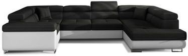 Угловой диван Letto Sawana 14, Soft 17, белый/черный, правый, 202 x 340 см x 90 см