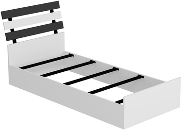 Кровать Kalune Design Eymen, белый/антрацитовый, с решеткой