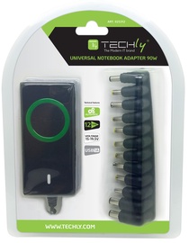 Зарядное устройство Techly Universal Notebook AC Power, 90 Вт, 100 - 240 В, 4.5 х 3.0 мм с иглой / 4.8 x 1.7 mm / 5.5 x 1.7 mm / 5.5 x 2.1 mm / 5.5 x 2.5 mm / 5.5 x 3.0 mm / 6.3 x 3.0 mm / 6.5 x 4.4 mm / 7.4 x 5.0 mm / 7.4 х 5.0 мм с иглой