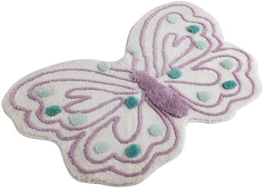 Vannas istabas paklājs Foutastic Butterfly 359CHL1512, balta/zaļa/violeta, 100 cm x 60 cm