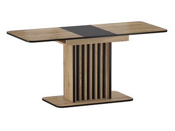 Обеденный стол c удлинением Kent, черный/дубовый, 130 - 175 см x 85 см x 76 см