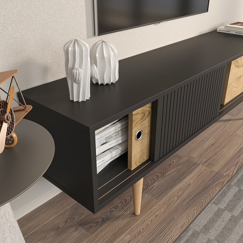 TV-laud Kalune Design Ecrin, antratsiit/tamm, 34.5 cm x 160 cm x 45 cm