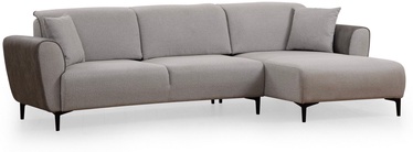 Stūra dīvāns-gulta Atelier Del Sofa Aren, pelēka, labais, 260 x 150 cm x 85 cm