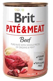 Влажный корм для собак Brit Paté & Meat DLZRITKMP0039, говядина, 0.4 кг