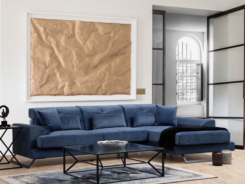 Stūra dīvāns Hanah Home Frido, tumši zila, labais, 190 x 308 cm x 92 cm