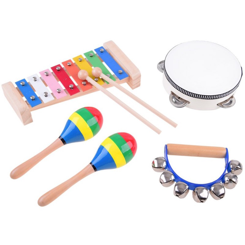 Puidust muusikariistade komplekt 4in1