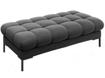Pufs Micadoni Home Mamaia Velvet, melna/tumši pelēka, 133 cm x 62 cm x 41 cm