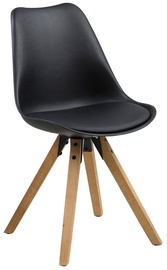 Valgomojo kėdė Petange, juoda/ąžuolo, 55 cm x 48.5 cm x 85 cm
