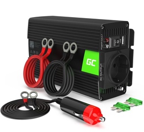 Sprieguma pārveidotājs Green Cell Car Power Inverter Converter 12V to 230V, melna, 230 V