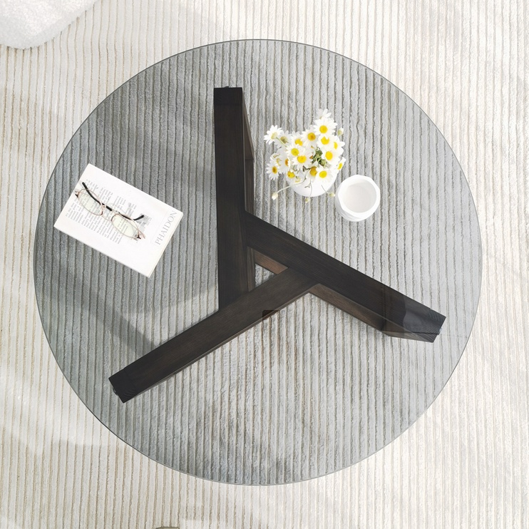 Журнальный столик Kalune Design Miro, коричневый, 75 см x 75 см x 40 см