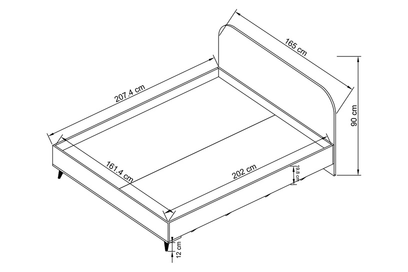 Комплект мебели для спальни Kalune Design Mabel 205, комнатные, ореховый