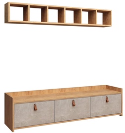 Комплект мебели для гостиной Kalune Design Sleppa, комнатные, дубовый/серый
