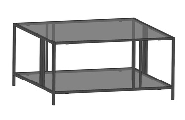 Журнальный столик Kalune Design Uranüs, черный, 80 см x 80 см x 40 см