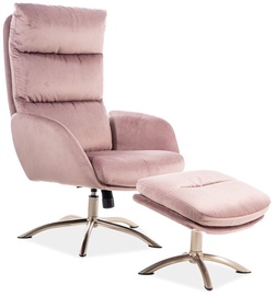 Atzveltnes krēsls Monroe, rozā, 68 cm x 73 cm x 110 cm