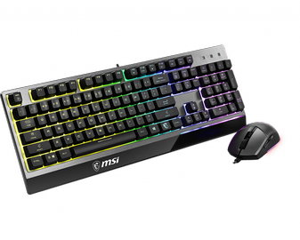 Клавиатура MSI Vigor GK30 Gaming Keyboard US + Clutch GM11 Gaming Optical Mouse EN, черный