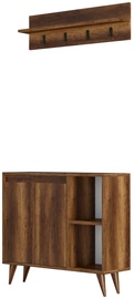 Batų spintelė su drabužių kabykla Kalune Design Aristo, ruda, 30 cm x 90 cm x 85 cm