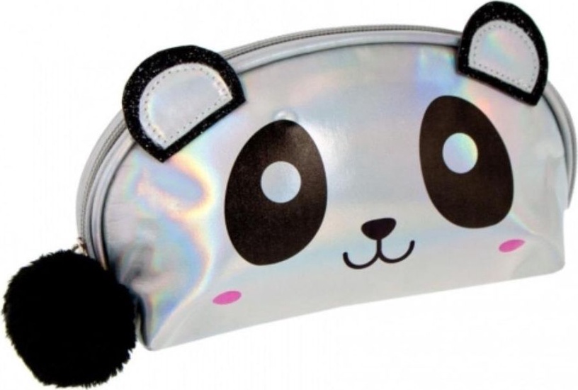 Пенал Starpak Panda, 20.5 см x 6 см, серебристый/черный