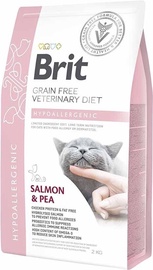 Sausā kaķu barība Brit Veterinary Diet Hypoallergenic Salmon & Pea, lasis, 2 kg